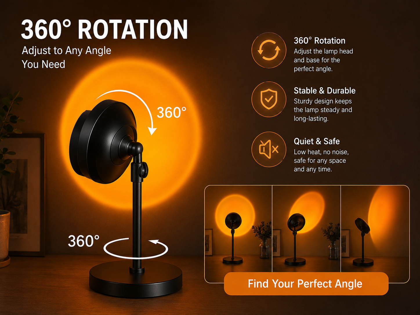 AuraGlow™ Smart Sunset Projector Lamp