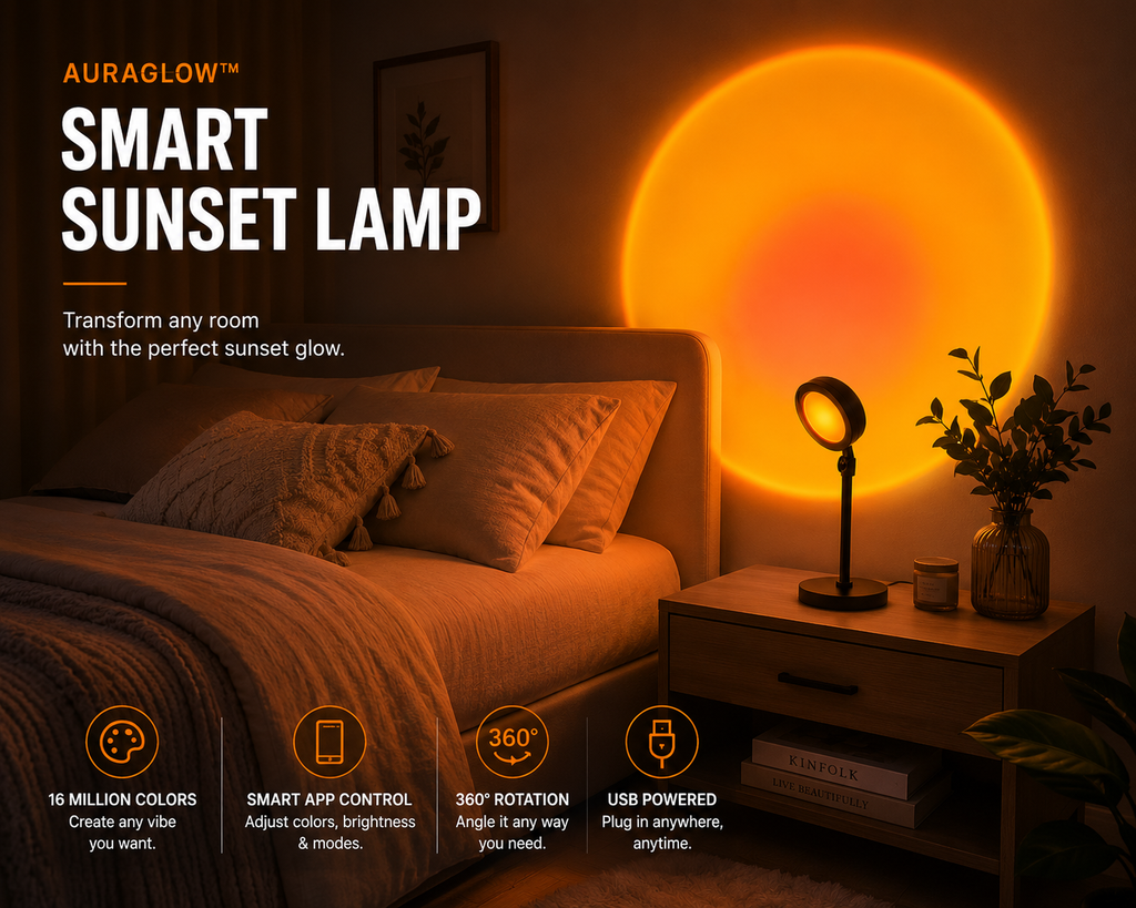 AuraGlow™ Smart Sunset Projector Lamp