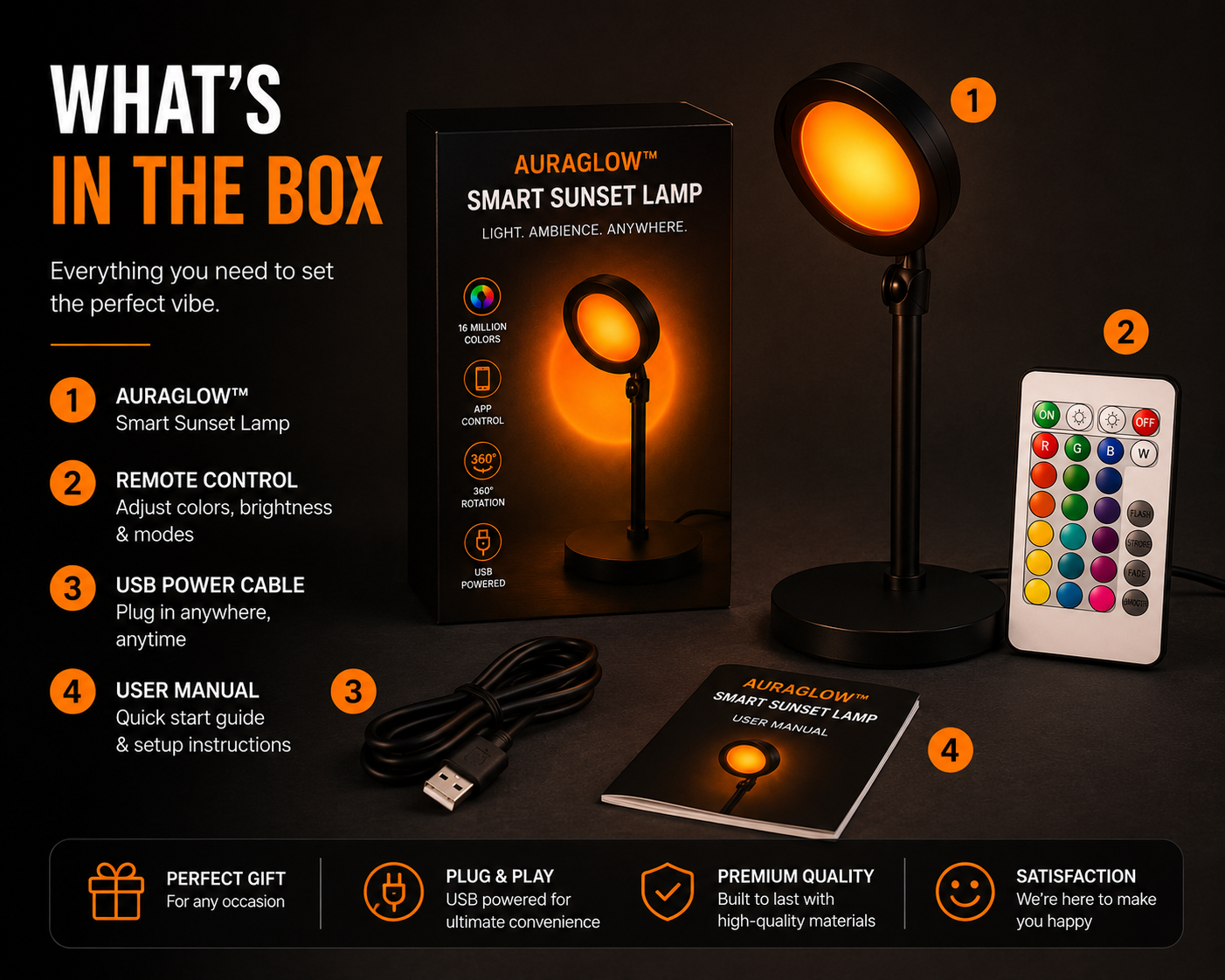 AuraGlow™ Smart Sunset Projector Lamp
